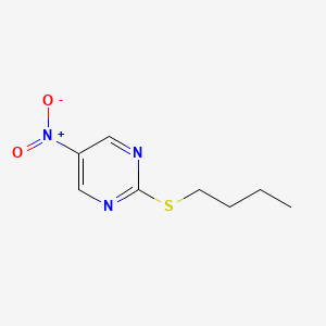 molecular formula C8H11N3O2S B8025903 2-(Butylsulfanyl)-5-nitropyrimidine 