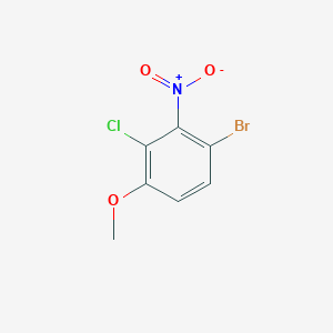 molecular formula C7H5BrClNO3 B8026216 1-Bromo-3-chloro-4-methoxy-2-nitrobenzene 