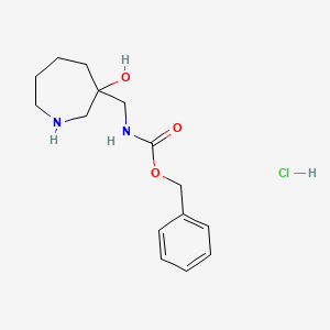 molecular formula C15H23ClN2O3 B8026257 Benzyl ((3-hydroxyazepan-3-yl)methyl)carbamate hydrochloride 