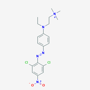 molecular formula C19H24Cl2N5O2+ B080263 2-[4-[(2,6-dichloro-4-nitrophenyl)diazenyl]-N-ethylanilino]ethyl-trimethylazanium CAS No. 12217-45-7