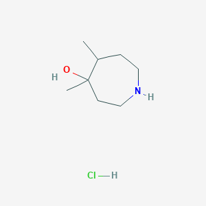 molecular formula C8H18ClNO B8026312 4,5-Dimethylazepan-4-ol hydrochloride 