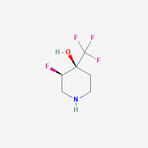 molecular formula C6H9F4NO B8026326 (3R,4S)-3-fluoro-4-(trifluoromethyl)piperidin-4-ol 