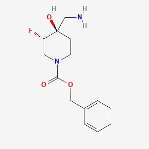 molecular formula C14H19FN2O3 B8026329 benzyl (3S,4R)-4-(aminomethyl)-3-fluoro-4-hydroxypiperidine-1-carboxylate 