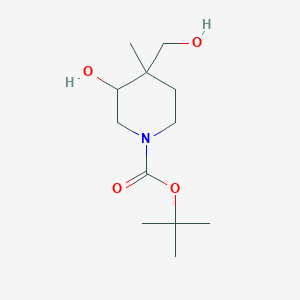 molecular formula C12H23NO4 B8026352 tert-Butyl 3-hydroxy-4-(hydroxymethyl)-4-methylpiperidine-1-carboxylate 