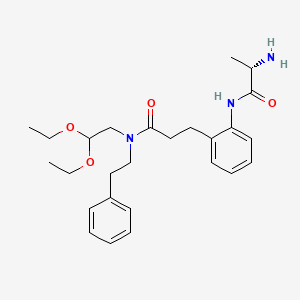 molecular formula C26H37N3O4 B8026365 (S)-3-(2-(2-Aminopropanamido)phenyl)-N-(2,2-diethoxyethyl)-N-phenethylpropanamide 