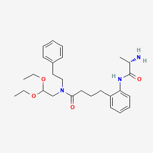 molecular formula C27H39N3O4 B8026368 (S)-4-(2-(2-Aminopropanamido)phenyl)-N-(2,2-diethoxyethyl)-N-phenethylbutanamide 