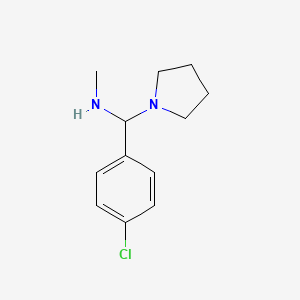 molecular formula C12H17ClN2 B8026375 1-(4-Chlorophenyl)-N-methyl-1-(pyrrolidin-1-yl)methanamine 