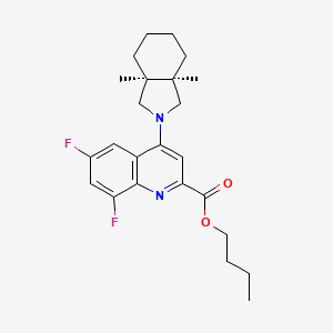 molecular formula C24H30F2N2O2 B8026393 Butyl 4-((3aR,7aS)-3a,7a-dimethylhexahydro-1H-isoindol-2(3H)-yl)-6,8-difluoroquinoline-2-carboxylate 
