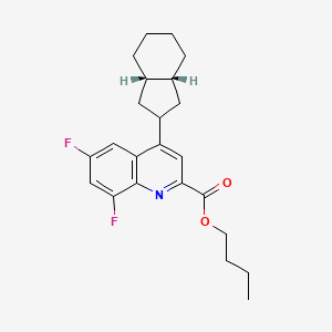 molecular formula C23H27F2NO2 B8026410 Butyl 6,8-difluoro-4-((3aR,7aS)-octahydro-1H-inden-2-yl)quinoline-2-carboxylate 