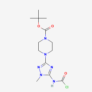molecular formula C13H21ClN6O3 B8026448 tert-Butyl 4-(5-((chlorocarbonyl)amino)-1-methyl-1H-1,2,4-triazol-3-yl)piperazine-1-carboxylate CAS No. 1951441-30-7