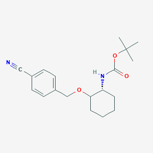 molecular formula C19H26N2O3 B8026455 tert-Butyl ((1R)-2-((4-cyanobenzyl)oxy)cyclohexyl)carbamate 