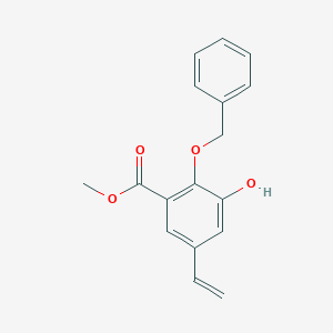 molecular formula C17H16O4 B8026501 Methyl 2-(benzyloxy)-3-hydroxy-5-vinylbenzoate CAS No. 1951441-33-0