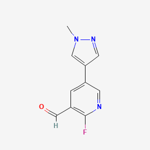 molecular formula C10H8FN3O B8026516 2-Fluoro-5-(1-methyl-1H-pyrazol-4-yl)nicotinaldehyde CAS No. 1951444-74-8