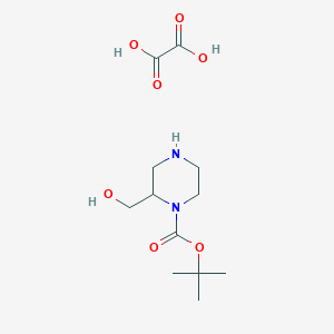 molecular formula C12H22N2O7 B8026518 tert-Butyl 2-(hydroxymethyl)piperazine-1-carboxylate oxalate CAS No. 1951441-42-1