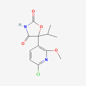 molecular formula C12H13ClN2O4 B8026530 5-(6-Chloro-2-methoxy-pyridin-3-yl)-5-isopropyl-oxazolidine-2,4-dione 
