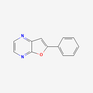 molecular formula C12H8N2O B8026552 6-苯基呋喃并[2,3-b]吡嗪 CAS No. 66479-90-1
