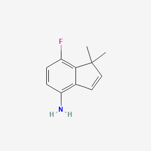 molecular formula C11H12FN B8026566 7-Fluoro-1,1-dimethyl-1H-inden-4-amine 