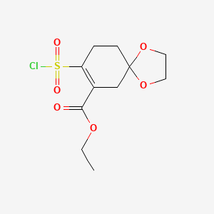 molecular formula C11H15ClO6S B8026576 8-Chlorosulfonyl-1,4-dioxa-spiro[4.5]dec-7-ene-7-carboxylic acid ethyl ester CAS No. 929557-84-6