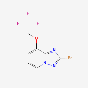 molecular formula C8H5BrF3N3O B8026619 2-Bromo-8-(2,2,2-trifluoroethoxy)-[1,2,4]triazolo[1,5-a]pyridine 