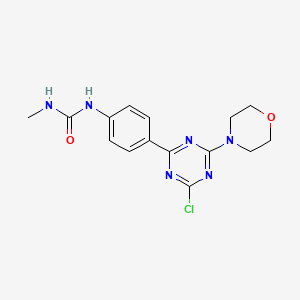 molecular formula C15H17ClN6O2 B8026640 1-(4-(4-Chloro-6-morpholino-1,3,5-triazin-2-yl)phenyl)-3-methylurea 