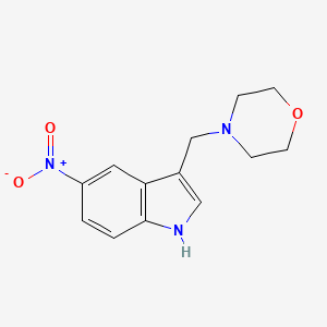 molecular formula C13H15N3O3 B8026656 4-((5-Nitro-1H-indol-3-yl)methyl)morpholine CAS No. 3414-70-8