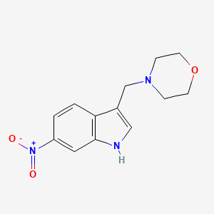 molecular formula C13H15N3O3 B8026667 4-((6-Nitro-1H-indol-3-yl)methyl)morpholine 