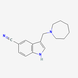 molecular formula C16H19N3 B8026674 3-(azepan-1-ylmethyl)-1H-indole-5-carbonitrile CAS No. 101831-76-9