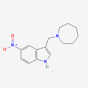 molecular formula C15H19N3O2 B8026677 3-(azepan-1-ylmethyl)-5-nitro-1H-indole CAS No. 101831-95-2