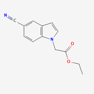 molecular formula C13H12N2O2 B8026699 Ethyl 2-(5-cyano-1H-indol-1-yl)acetate 