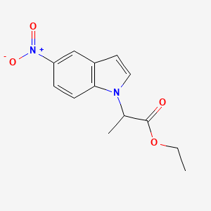 molecular formula C13H14N2O4 B8026701 Ethyl 2-(5-nitro-1H-indol-1-yl)propanoate 