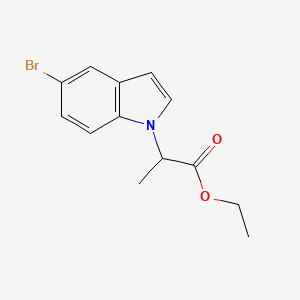 molecular formula C13H14BrNO2 B8026703 Ethyl 2-(5-bromo-1H-indol-1-yl)propanoate 
