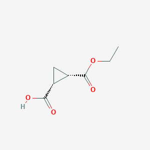 molecular formula C7H10O4 B8026724 (1R,2S)-2-(Ethoxycarbonyl)cyclopropane-1-carboxylic acid 
