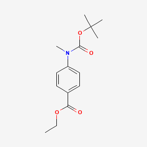 molecular formula C15H21NO4 B8026731 Ethyl 4-[methyl-[(2-methylpropan-2-yl)oxycarbonyl]amino]benzoate 
