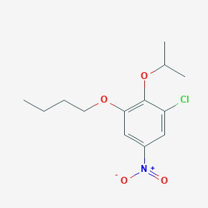 molecular formula C13H18ClNO4 B8026828 1-Butoxy-3-chloro-5-nitro-2-(propan-2-yloxy)benzene 