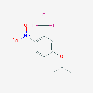 molecular formula C10H10F3NO3 B8026874 1-Nitro-4-(propan-2-yloxy)-2-(trifluoromethyl)benzene 