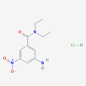 molecular formula C11H16ClN3O3 B8026920 3-Amino-N,N-diethyl-5-nitrobenzamide hydrochloride 