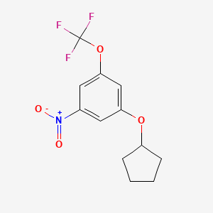 molecular formula C12H12F3NO4 B8026954 1-(Cyclopentyloxy)-3-nitro-5-(trifluoromethoxy)benzene 