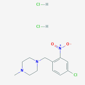 molecular formula C12H18Cl3N3O2 B8026962 1-[(4-Chloro-2-nitrophenyl)methyl]-4-methylpiperazine dihydrochloride 