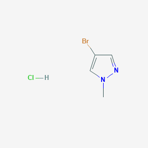 molecular formula C4H6BrClN2 B8026987 4-bromo-1-methyl-1H-pyrazole hydrochloride 