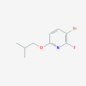 molecular formula C9H11BrFNO B8027057 3-Bromo-2-fluoro-6-(2-methylpropoxy)pyridine 
