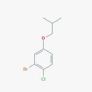 molecular formula C10H12BrClO B8027087 2-Bromo-1-chloro-4-(2-methylpropoxy)benzene 