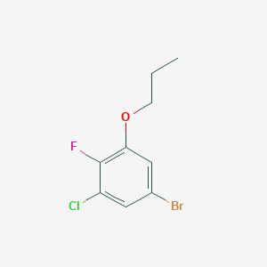 molecular formula C9H9BrClFO B8027100 5-Bromo-1-chloro-2-fluoro-3-propoxybenzene 