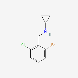 molecular formula C10H11BrClN B8027117 N-[(2-bromo-6-chlorophenyl)methyl]cyclopropanamine 