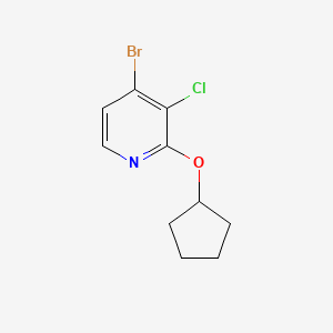 molecular formula C10H11BrClNO B8027166 4-Bromo-3-chloro-2-(cyclopentyloxy)pyridine 