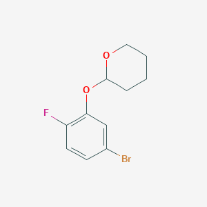 molecular formula C11H12BrFO2 B8027173 2-(5-Bromo-2-fluorophenoxy)oxane 