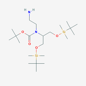 molecular formula C22H50N2O4Si2 B8027273 tert-butyl N-(2-aminoethyl)-N-[1,3-bis[[tert-butyl(dimethyl)silyl]oxy]propan-2-yl]carbamate 
