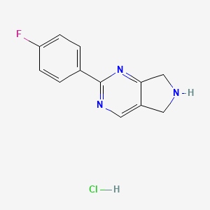 molecular formula C12H11ClFN3 B8027289 2-(4-Fluoro-phenyl)-6,7-dihydro-5H-pyrrolo[3,4-d]pyrimidine hydrochloride CAS No. 1951441-05-6