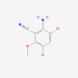 molecular formula C8H6Br2N2O B8027326 2-Amino-3,5-dibromo-6-methoxy-benzonitrile 