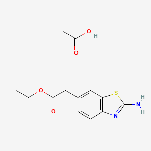 molecular formula C13H16N2O4S B8027339 (2-Amino-benzothiazol-6-yl)-acetic acid ethyl ester acetate 