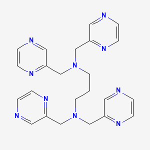 molecular formula C23H26N10 B8027369 N1,N1,N3,N3-tetrakis((pyrazin-2-yl)methyl)propane-1,3-diamine CAS No. 493045-87-7